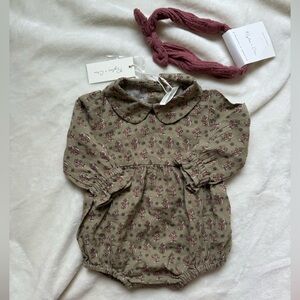Rylee and Cru 0-3 Cora Romper in Flower Block
